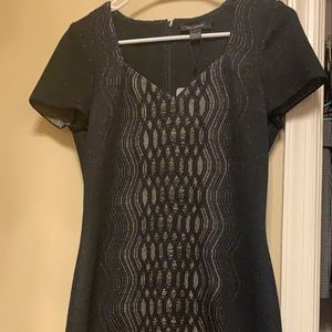 St John Black and Gold Knit dress